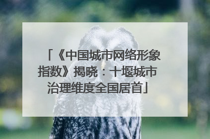 《中国城市网络形象指数》揭晓：十堰城市治理维度全国居首