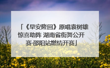 《早安隆回》原唱袁树雄惊喜助阵 湖南省街舞公开赛·邵阳站燃情开赛