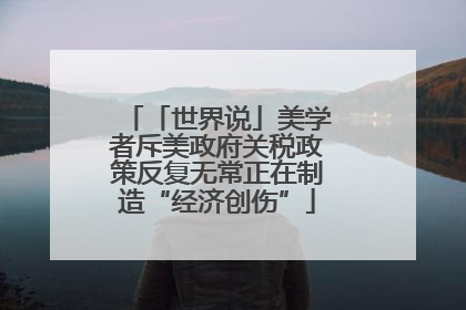 「世界说」美学者斥美政府关税政策反复无常正在制造“经济创伤”