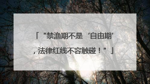 “禁渔期不是‘自由期’，法律红线不容触碰！”