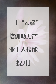 “云端”培训助力产业工人技能提升