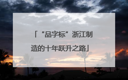 “品字标”浙江制造的十年跃升之路