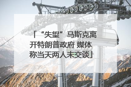 “失望”马斯克离开特朗普政府 媒体称当天两人未交谈