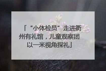 “小体检员”走进衢州有礼馆，儿童观察团以一米视角探礼