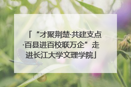“才聚荆楚·共建支点·百县进百校联万企”走进长江大学文理学院
