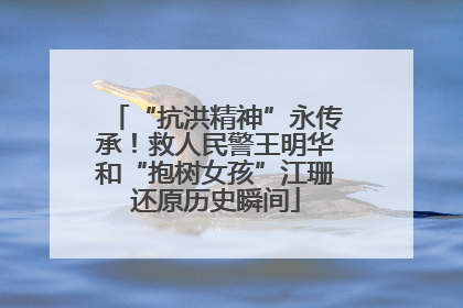 “抗洪精神”永传承！救人民警王明华和“抱树女孩”江珊还原历史瞬间