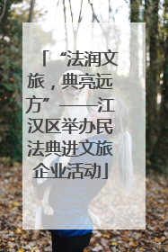 “法润文旅，典亮远方”——江汉区举办民法典进文旅企业活动