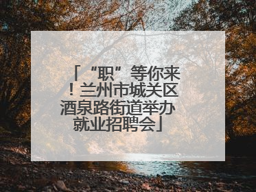 “职”等你来！兰州市城关区酒泉路街道举办就业招聘会