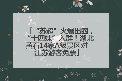 “苏超”火爆出圈，“十四妹”入群！湖北黄石14家A级景区对江苏游客免票