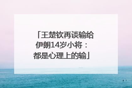 王楚钦再谈输给伊朗14岁小将：都是心理上的输