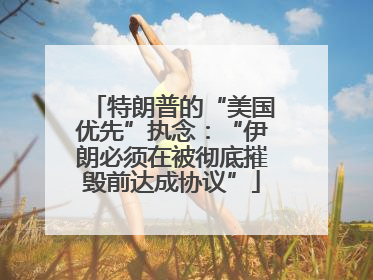 特朗普的“美国优先”执念：“伊朗必须在被彻底摧毁前达成协议”