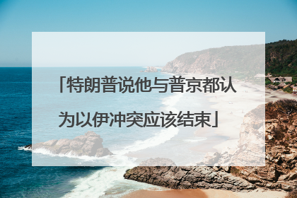 特朗普说他与普京都认为以伊冲突应该结束