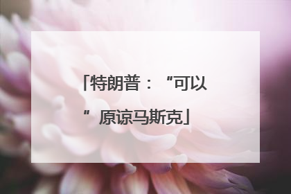特朗普：“可以”原谅马斯克