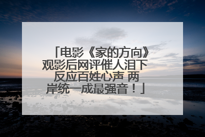 电影《家的方向》观影后网评催人泪下 反应百姓心声 两岸统一成最强音！