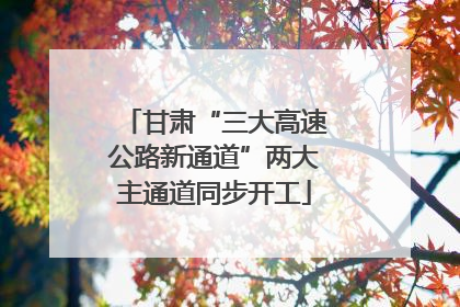 甘肃“三大高速公路新通道”两大主通道同步开工