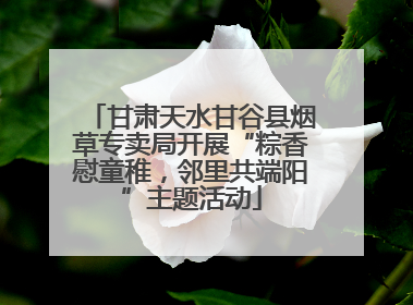 甘肃天水甘谷县烟草专卖局开展“粽香慰童稚，邻里共端阳”主题活动