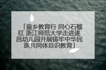 畲乡教育行 同心石榴红 浙江师范大学走进遂昌幼儿园开展铸牢中华民族共同体意识教育