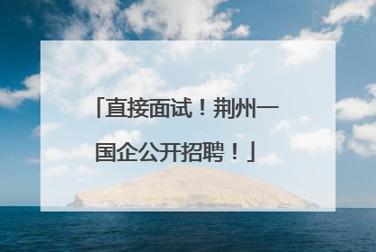直接面试！荆州一国企公开招聘！