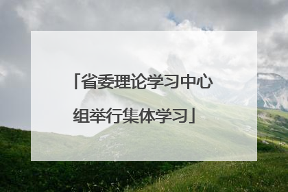 省委理论学习中心组举行集体学习