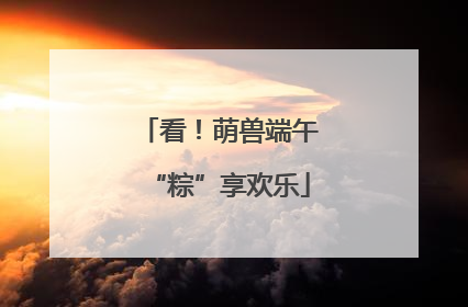 看！萌兽端午“粽”享欢乐