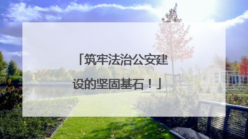 筑牢法治公安建设的坚固基石！