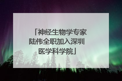 神经生物学专家陆伟全职加入深圳医学科学院