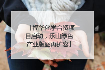 福华化学合资项目启动，乐山绿色产业版图再扩容