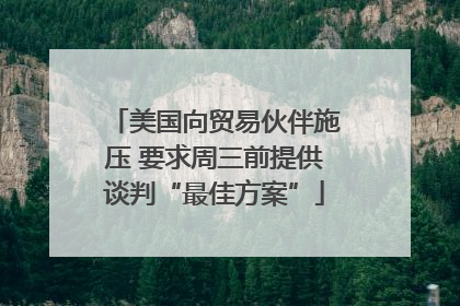 美国向贸易伙伴施压 要求周三前提供谈判“最佳方案”