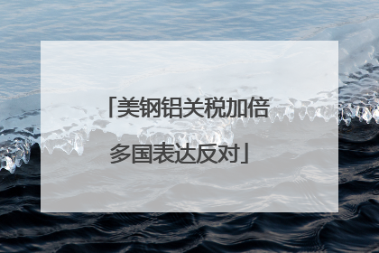 美钢铝关税加倍 多国表达反对