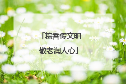 粽香传文明 敬老润人心