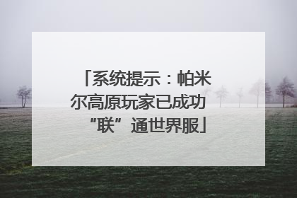 系统提示：帕米尔高原玩家已成功“联”通世界服