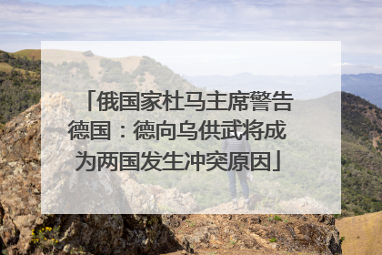 俄国家杜马主席警告德国：德向乌供武将成为两国发生冲突原因