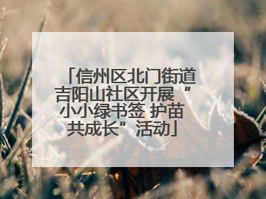 信州区北门街道吉阳山社区开展“小小绿书签 护苗共成长”活动