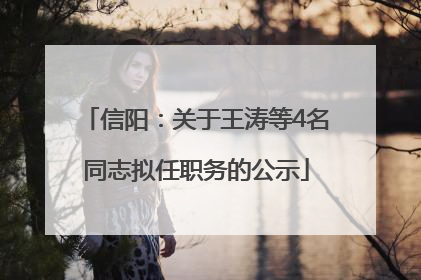 信阳：关于王涛等4名同志拟任职务的公示