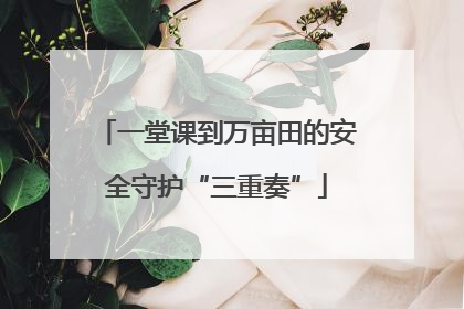 一堂课到万亩田的安全守护“三重奏”