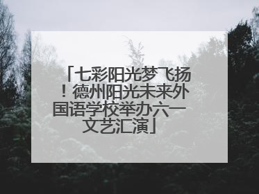 七彩阳光梦飞扬！德州阳光未来外国语学校举办六一文艺汇演