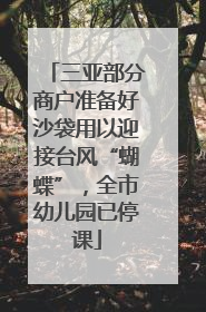 三亚部分商户准备好沙袋用以迎接台风“蝴蝶”，全市幼儿园已停课