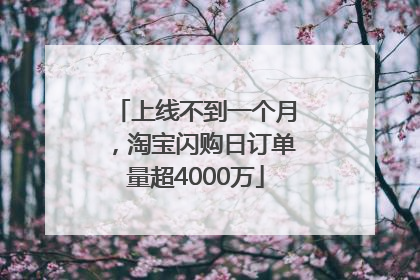 上线不到一个月，淘宝闪购日订单量超4000万