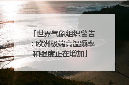 世界气象组织警告：欧洲极端高温频率和强度正在增加