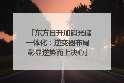 东方日升加码光储一体化：逆变器布局彰显逆势而上决心