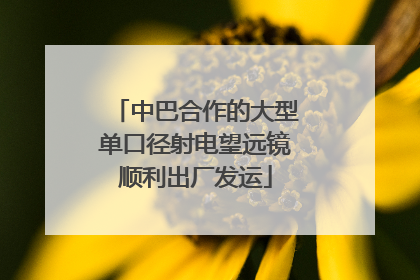 中巴合作的大型单口径射电望远镜顺利出厂发运