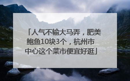 人气不输大马弄，肥美鲍鱼10块3个，杭州市中心这个菜市便宜好逛