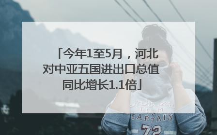 今年1至5月，河北对中亚五国进出口总值同比增长1.1倍