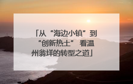 从“海边小镇”到“创新热土” 看温州翁垟的转型之道