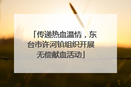传递热血温情，东台市许河镇组织开展无偿献血活动