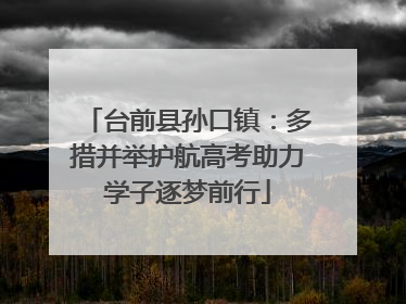 台前县孙口镇：多措并举护航高考助力学子逐梦前行
