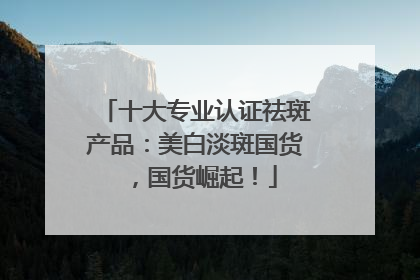 十大专业认证祛斑产品：美白淡斑国货，国货崛起！