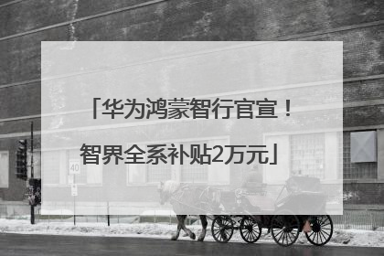华为鸿蒙智行官宣！智界全系补贴2万元