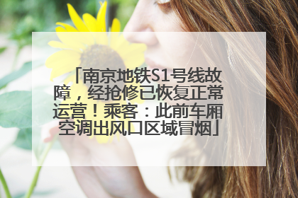 南京地铁S1号线故障，经抢修已恢复正常运营！乘客：此前车厢空调出风口区域冒烟