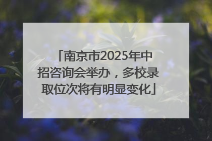 南京市2025年中招咨询会举办，多校录取位次将有明显变化